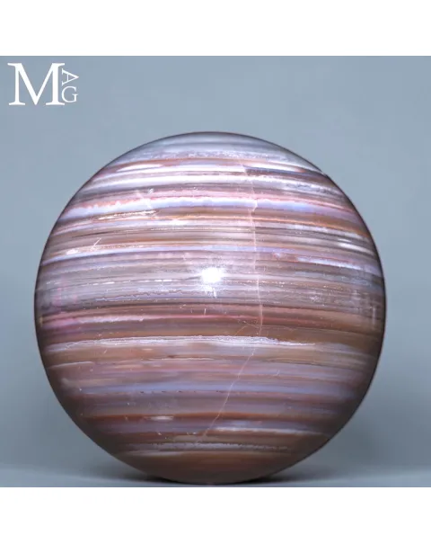 Sfera in Agata a Bande – Un Pianeta Minerale dal Brasile