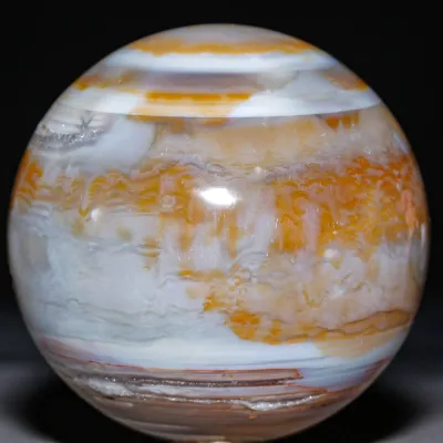 Sfera in Agata Naturale – Toni Mielati e Bande Stratificate