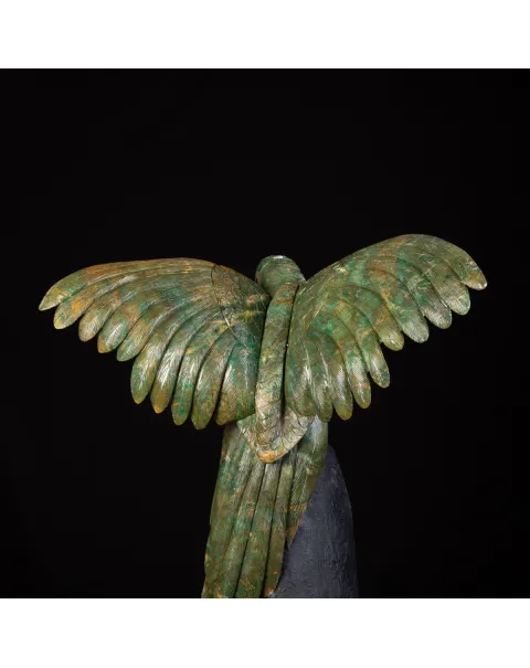 Bellissima Ara Verde su Drusa di Ametista.