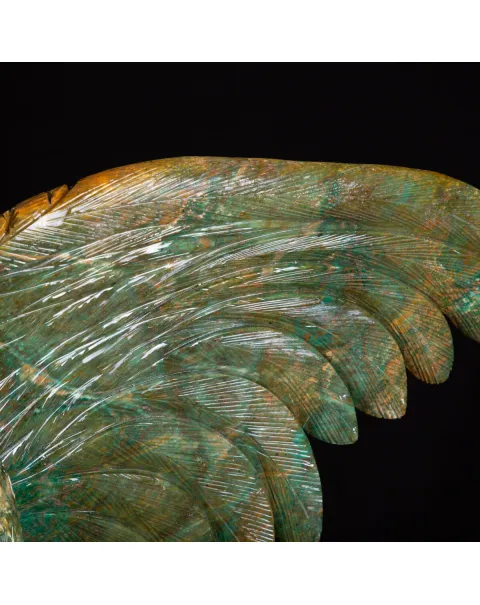 Bellissima Ara Verde su Drusa di Ametista.