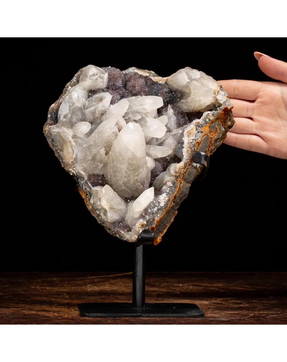 Calcite su Ametista