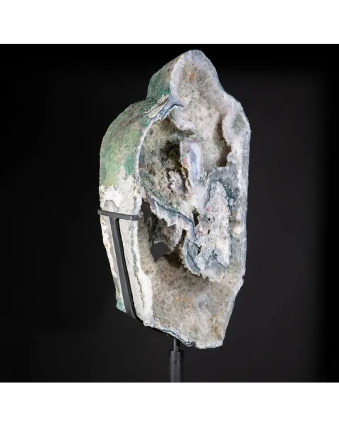 Spettacolare  Geode di Calcedonio verde
