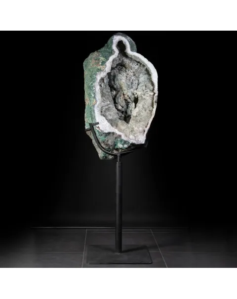 Spettacolare  Geode di Calcedonio verde