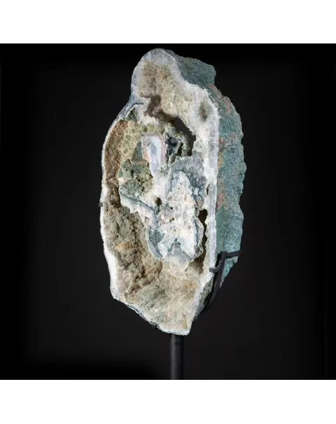 Spettacolare  Geode di Calcedonio verde