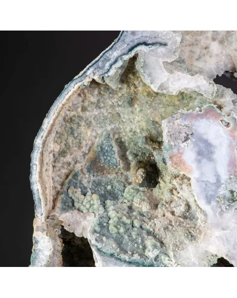 Spettacolare  Geode di Calcedonio verde