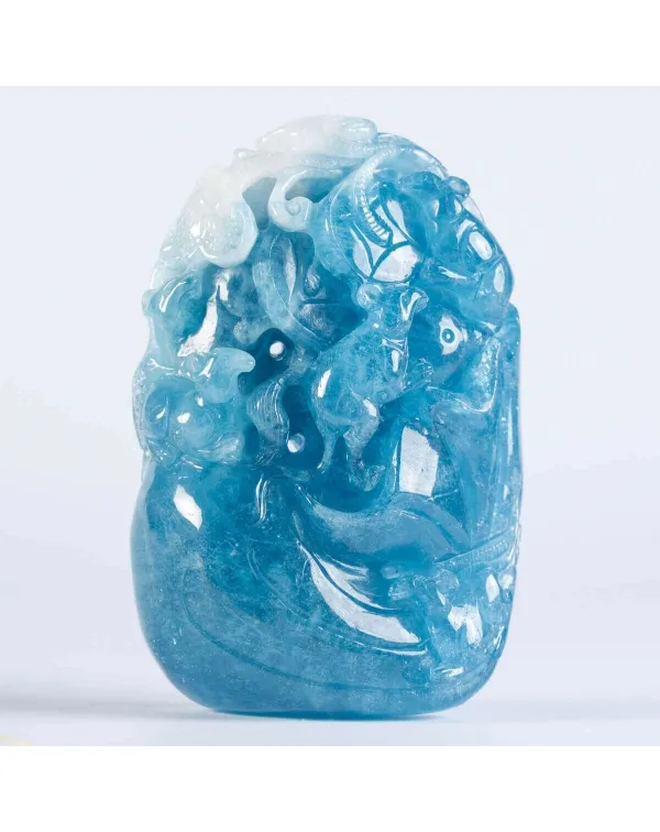 Intaglio in Acquamarina  Topolino nella natura 
