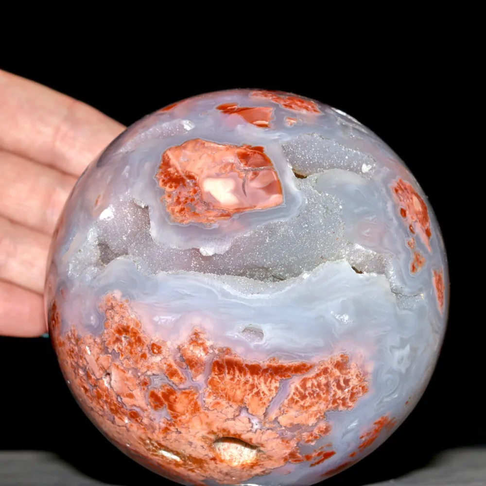 Sfera di Sakura Agate - La Primavera Pietrificata.