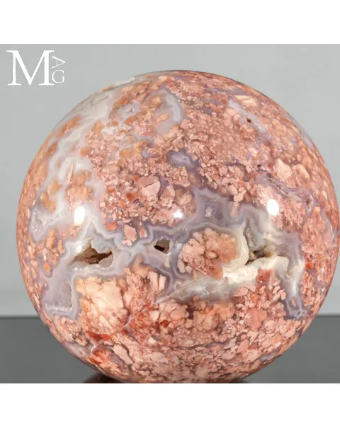 Sfera in Agata Sakura – Drusa di Calcedonio.