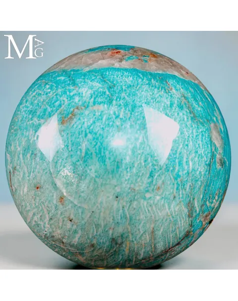 Sfera in Amazzonite con Quarzo Fumé - Madagascar