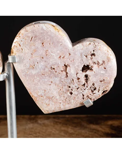 Doppio Cuore di Ametista Rosa - Simbolo di Amore e Armonia.