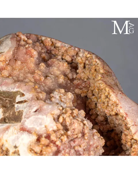 Raro Geode di Ametista Rosa Botrioidale - La Grotta delle Rose