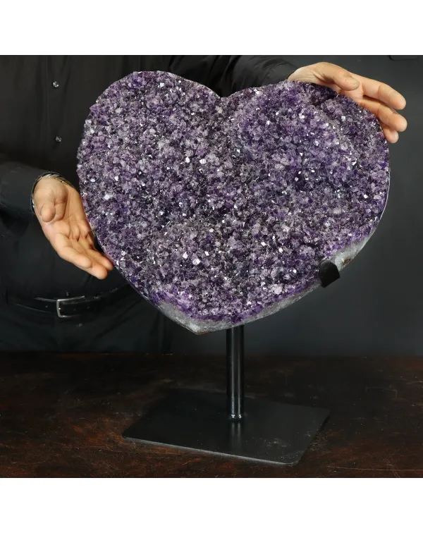 Drusa di Ametista a forma di Cuore