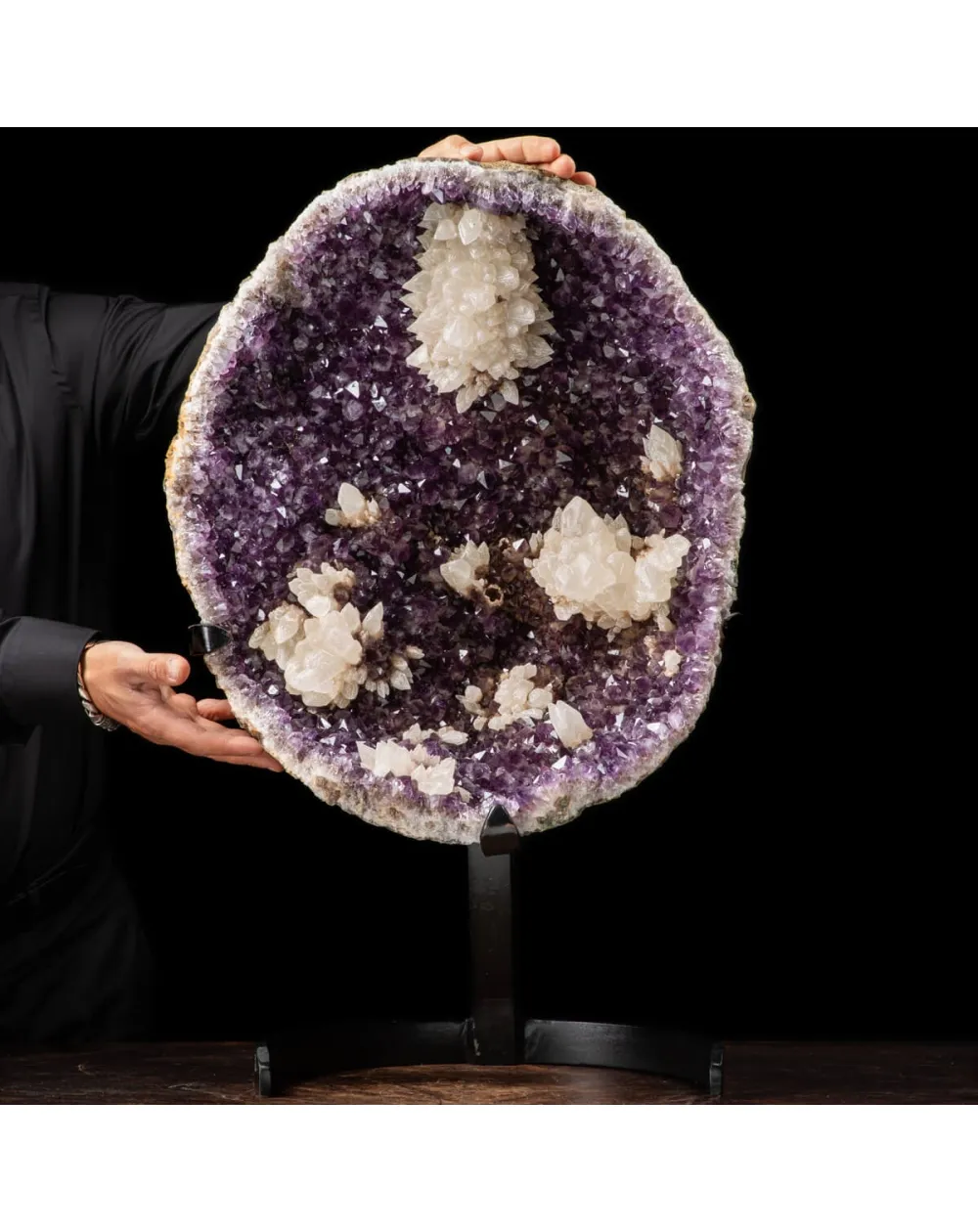 Geode di Ametista con Clacite