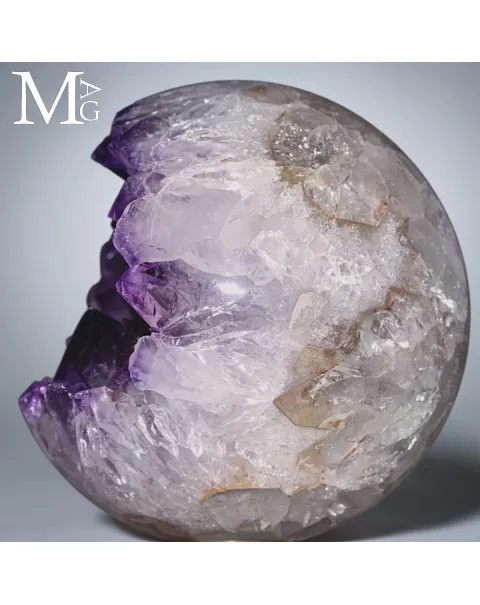 Sfera in Ametista da Geode – Struttura Cristallina.