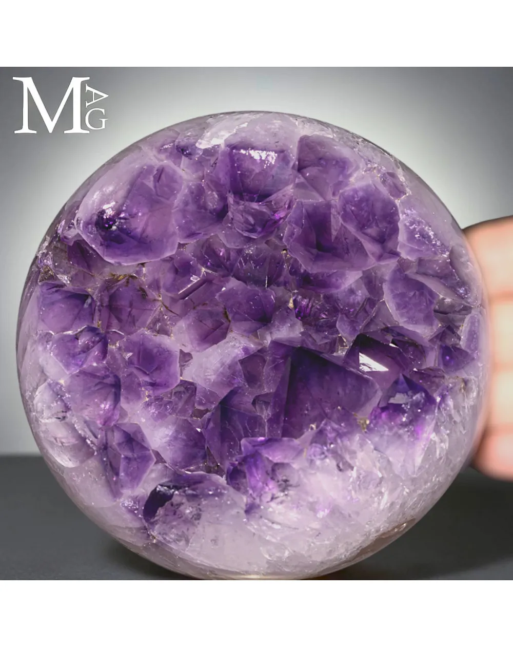Sfera in Ametista da Geode – Struttura Cristallina.