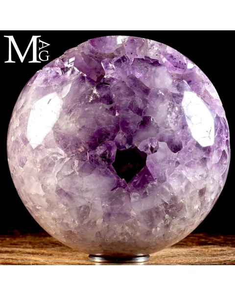 Grande Sfera di Ametista Naturale – Con Geode a Cristalli Viola Profondi
