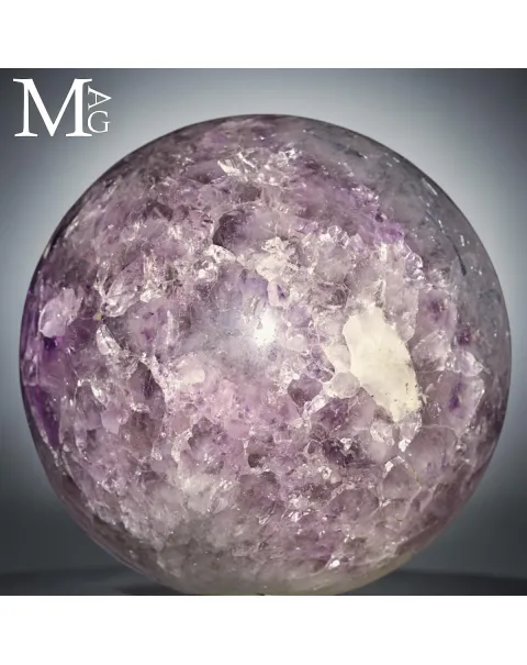 Sfera in Ametista Brasiliana da Geode con Cavità Naturale.