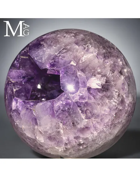 Sfera in Ametista Brasiliana da Geode con Cavità Naturale.