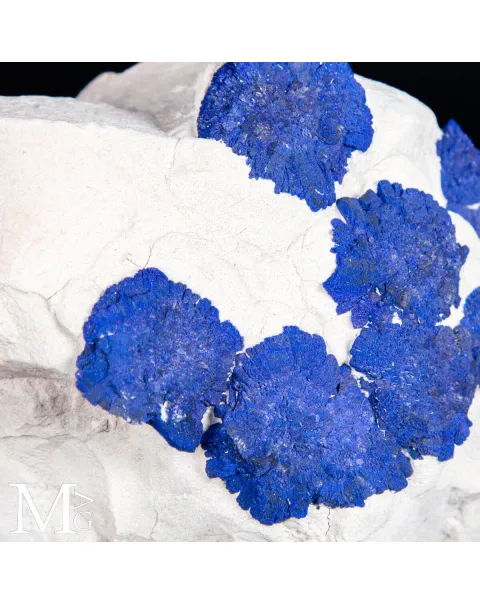 Azzurrite Sun Cristalli Radiali matrice di Caolinite