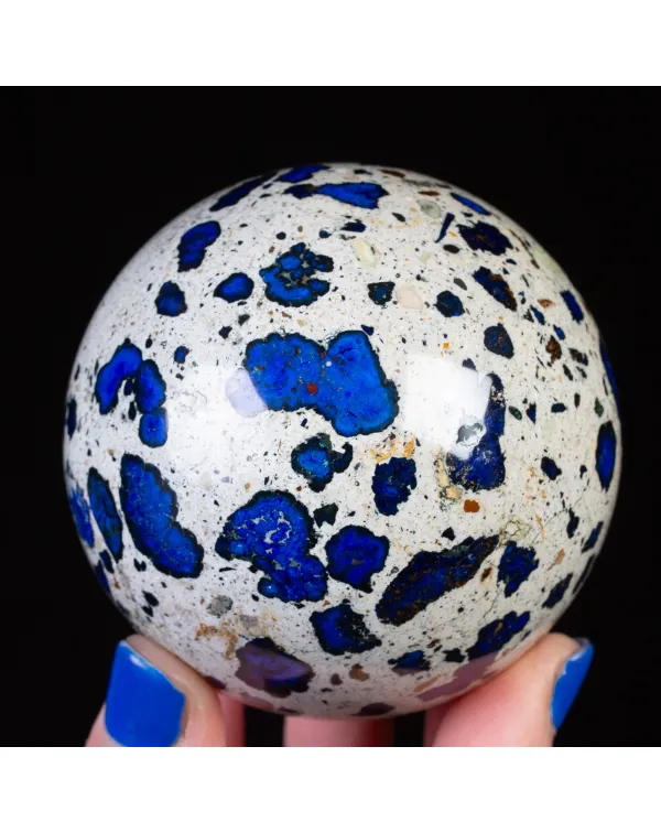 Sfera di Azzurrite Blu in Matrice di Caolino dalle...