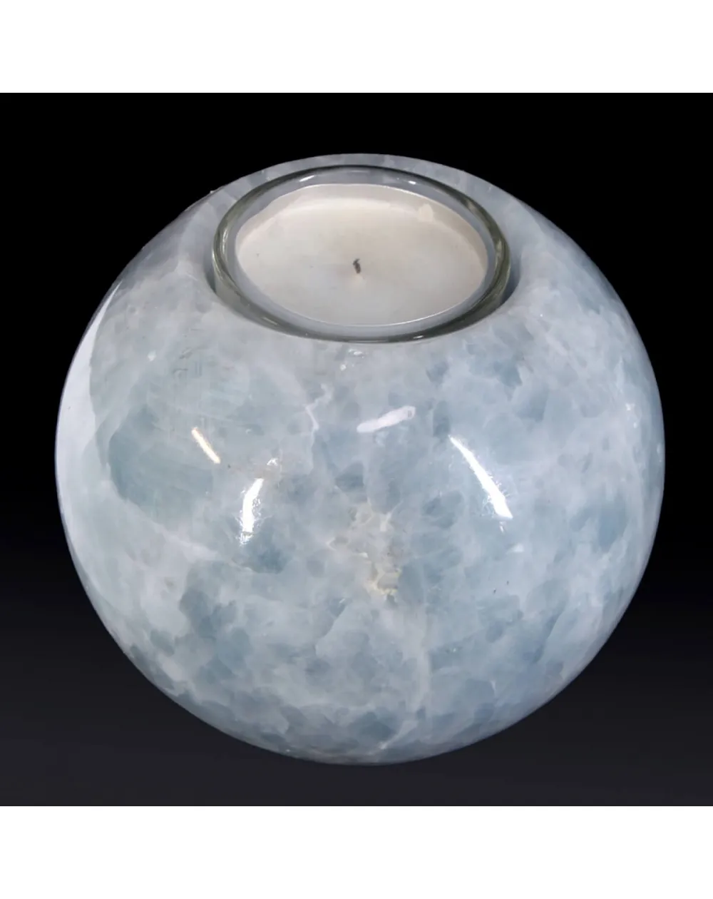Sfera in Calcedonio con candela