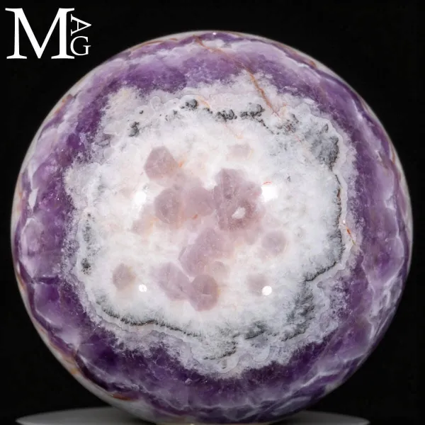 Sfera in Ametista Chevron – Origine, Tempo e Geologia