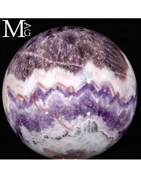 Sfera in Ametista Chevron – Origine, Tempo e Geologia