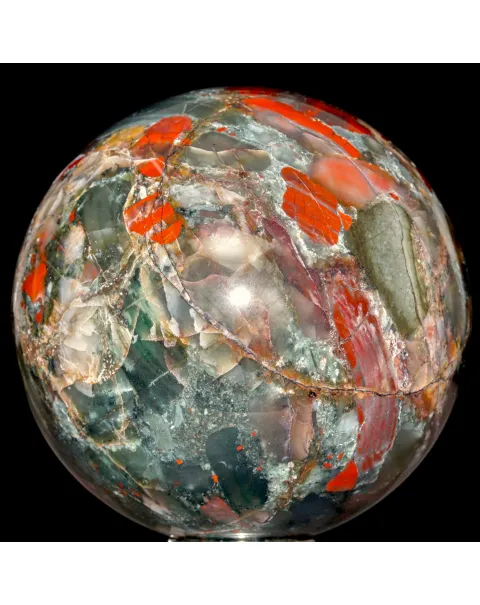 Sfera di Diaspro Sangue di Drago – Connessione con la Natura.