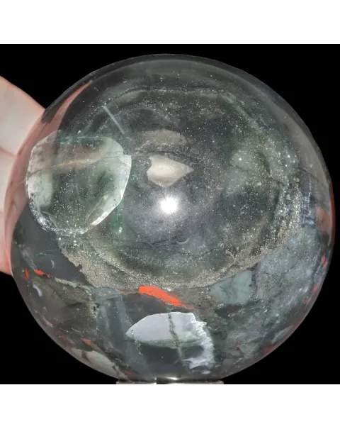 Sfera in Diaspro Sangue di Drago, Sud Africa - Eleganza e Forza Naturale.