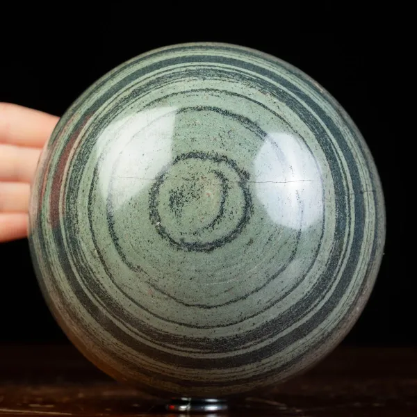 Sfera di Diaspro Kambaba con Vortici Fossili Millenari.