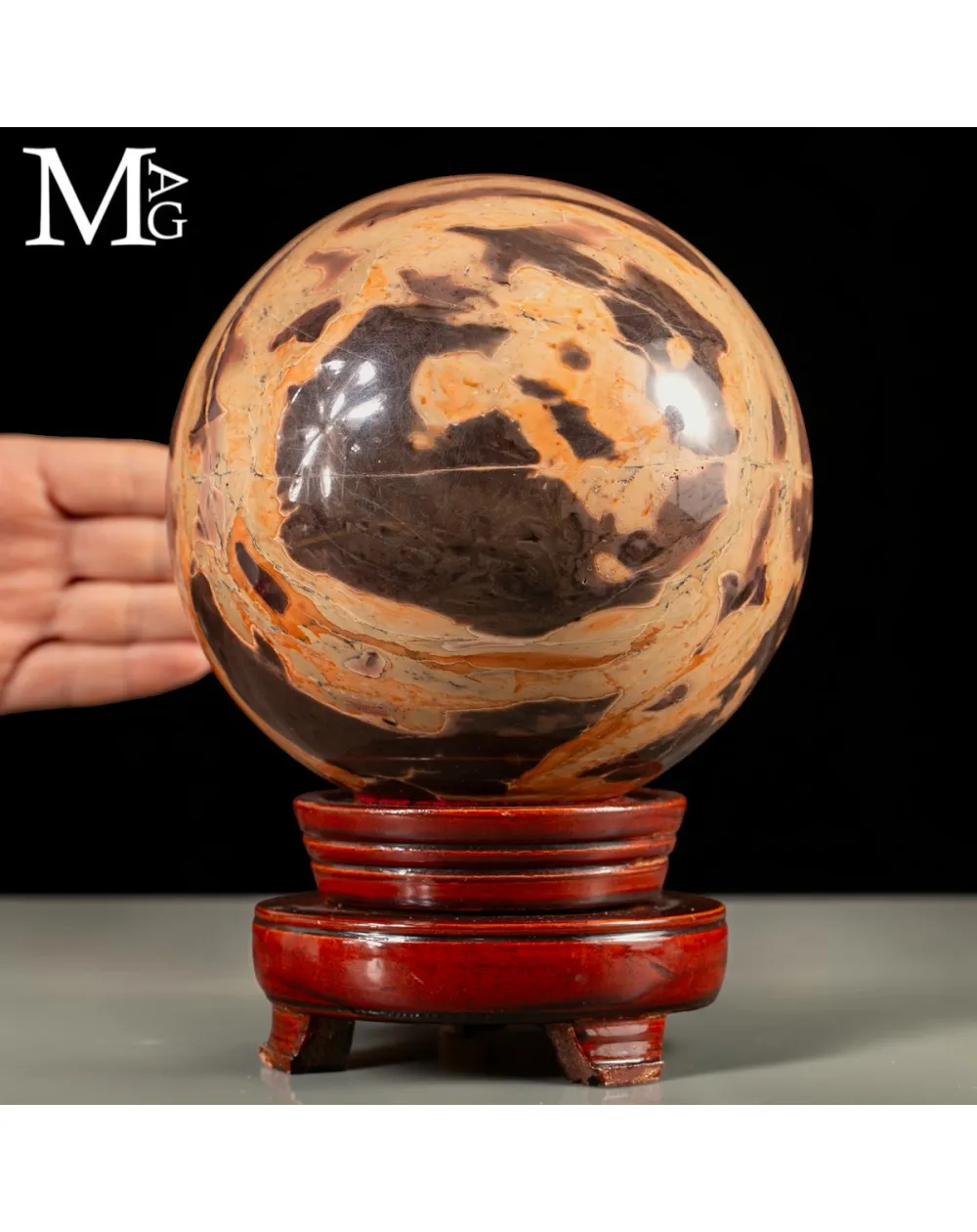 Sfera in Diaspro Rosso Naturale