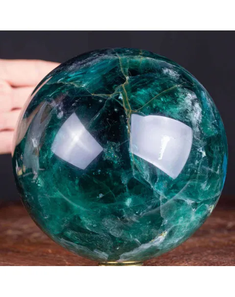 Grande Sfera di Fluorite Verde - Cristallo