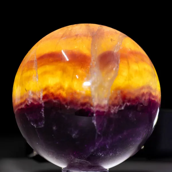 Sfera di Fluorite Naturale Yellow - Purple.