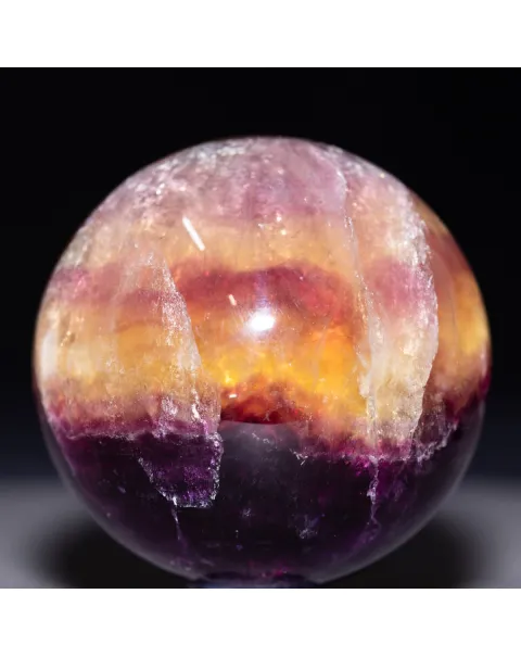 Sfera di Fluorite Naturale Yellow - Purple.