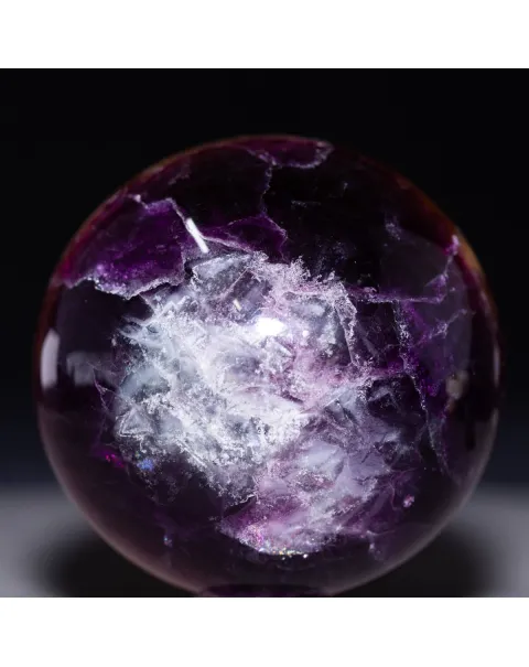 Sfera di Fluorite Naturale Yellow - Purple.