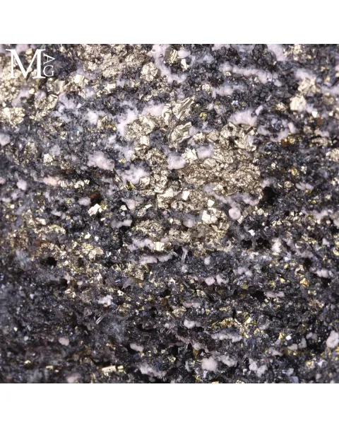Grande Campione Mineralogico di Pirite, Galena e Calcite Rosa.