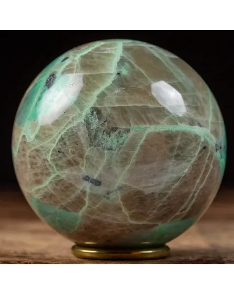 Sfera di Garnierite "Pietra di luna verde"