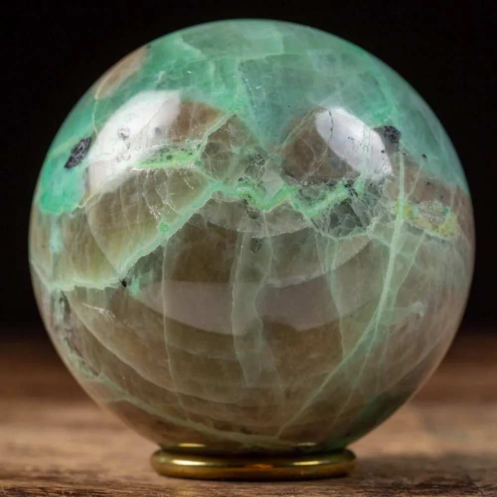 Sfera di Garnierite "Pietra di luna verde"