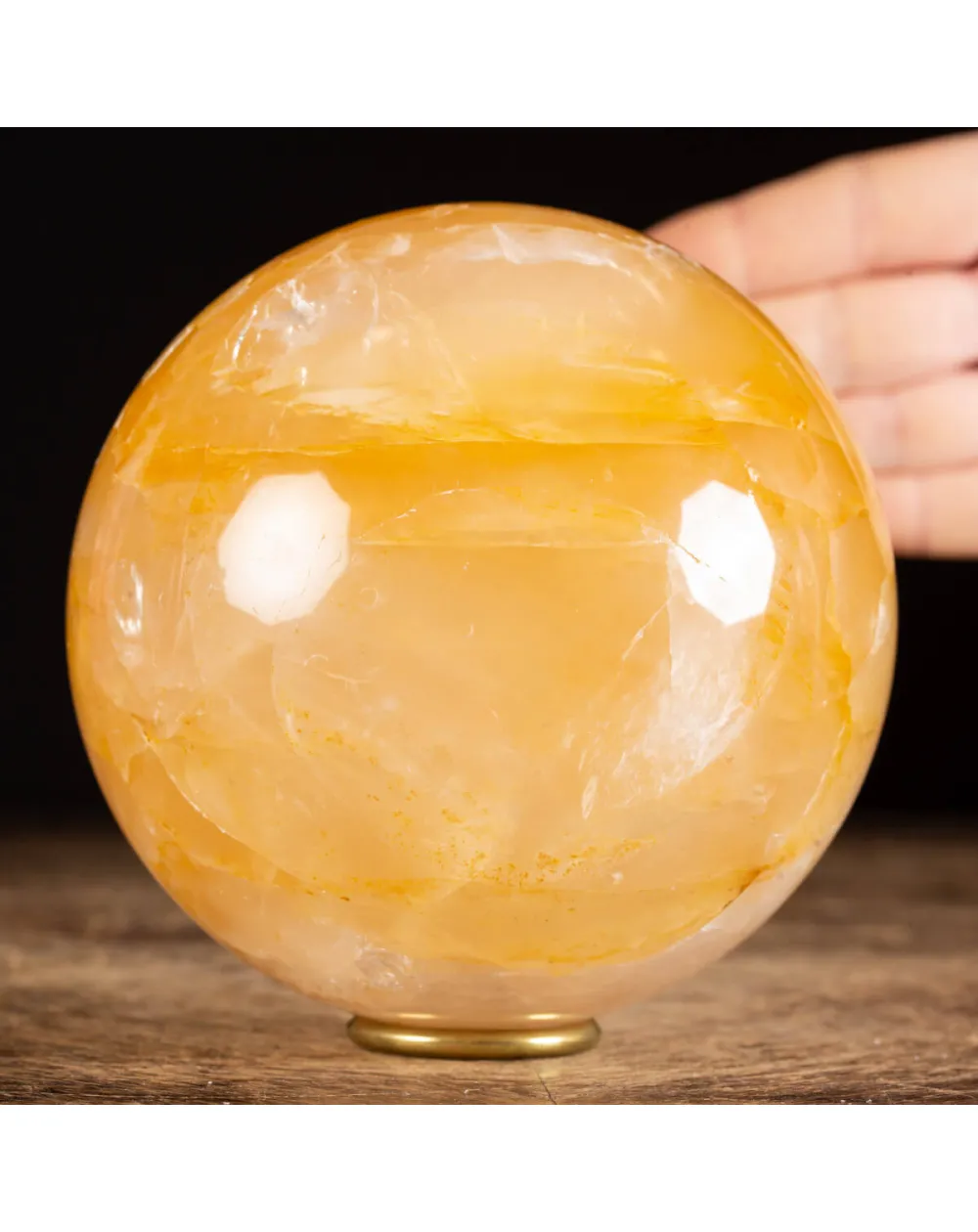 Sfera di Quarzo Ematoide (Golden Healer) – Potente Cristallo di Guarigione e Connessione Energetica.