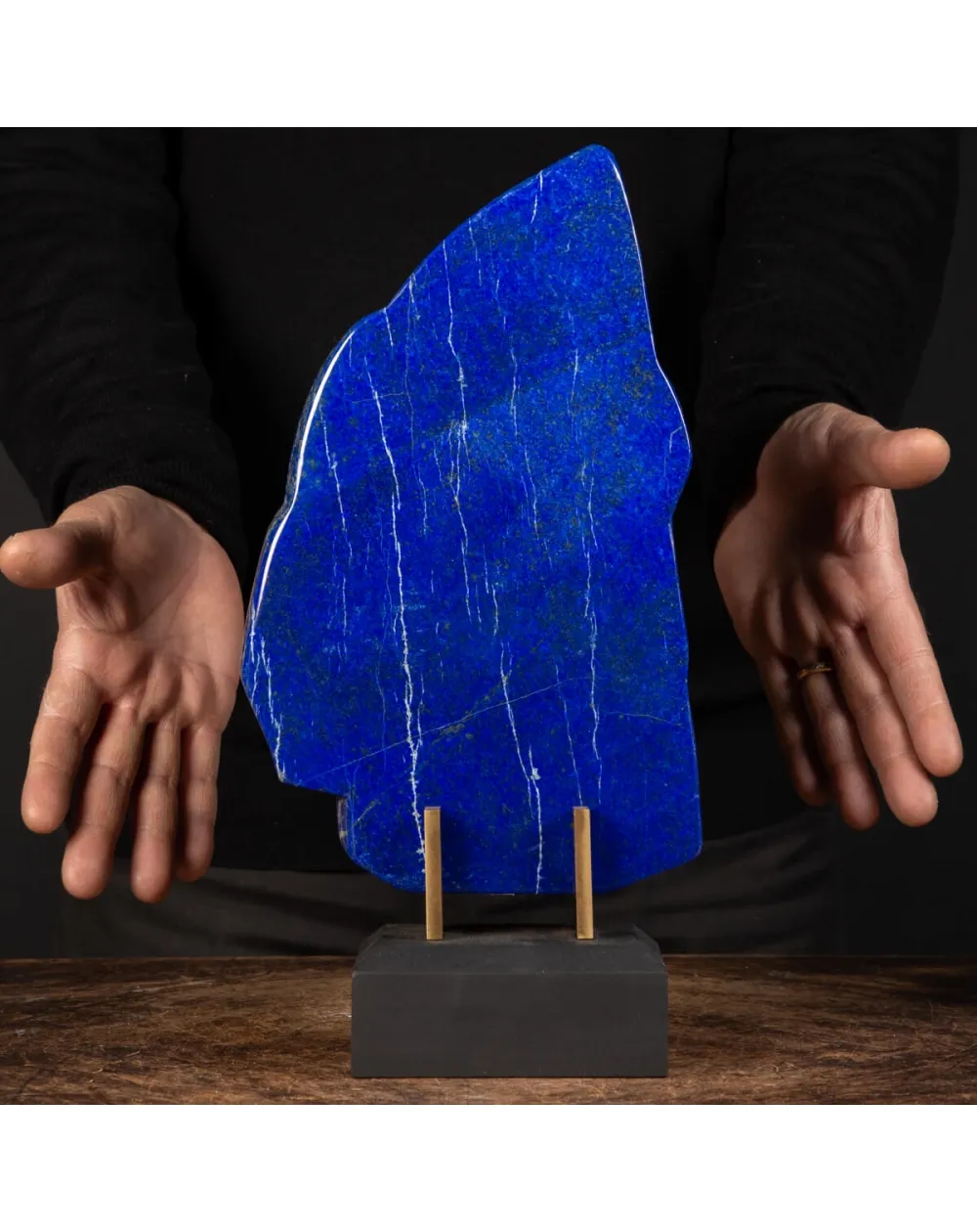 Lapislazzuli su base in Legno e Ottone