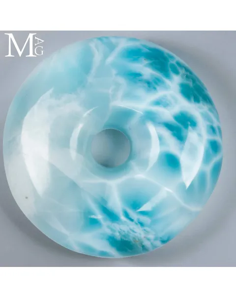 Donut e PI Chinois in Larimar naturale.