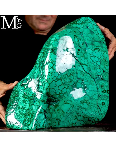 Maestoso Blocco di Malachite - Prima Scelta.