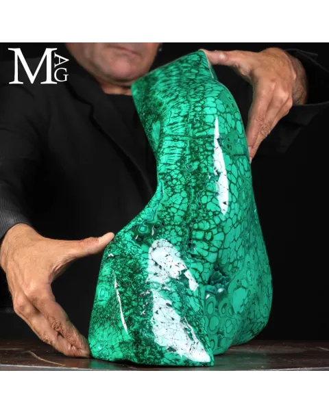 Maestoso Blocco di Malachite - Prima Scelta.