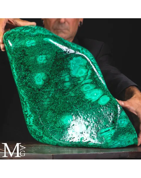 Maestoso Blocco di Malachite - Prima Scelta.