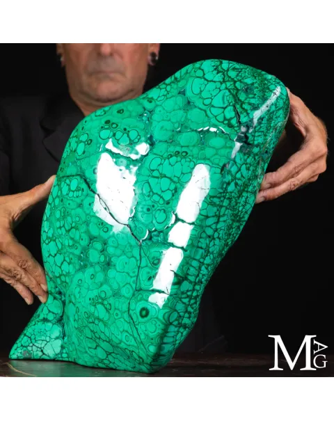 Maestoso Blocco di Malachite - Prima Scelta.