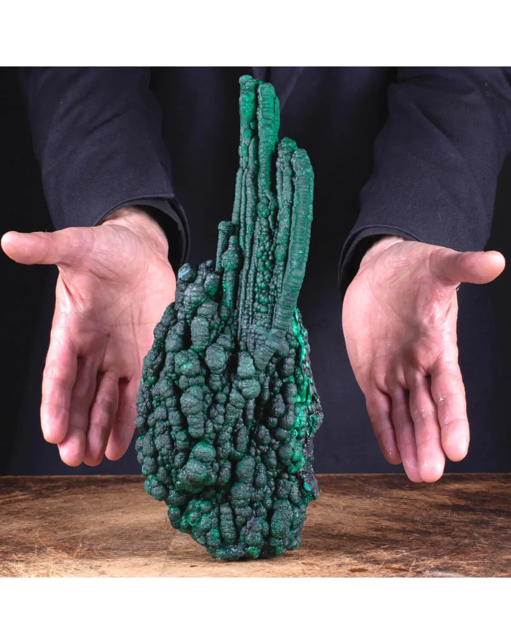 Eccezionale Malachite Botroidale con Crescita a Stalattiti.