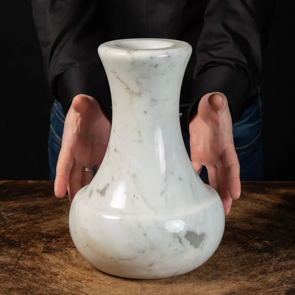 Elegante Vaso Marmo Bianco