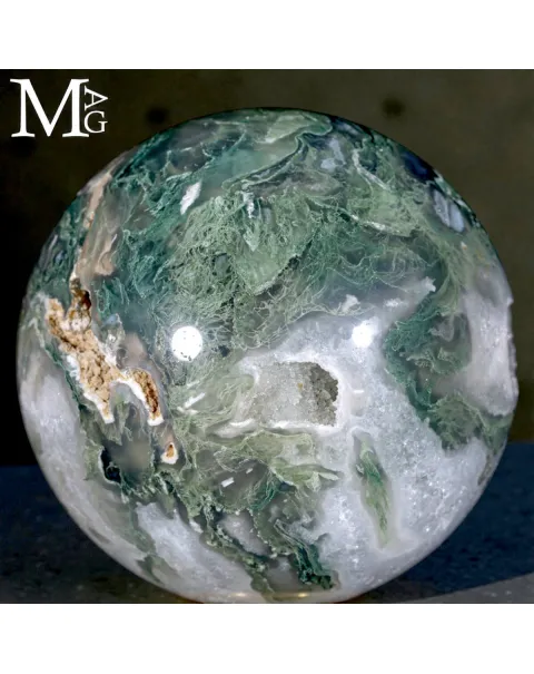 Sfera di Silice - Agata Muschiata - Paesaggio della Terra.