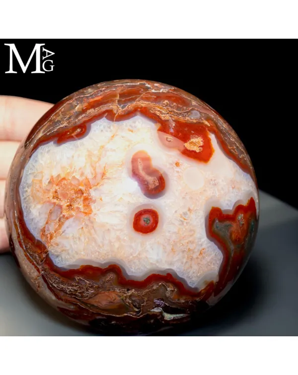 Sfera in Agata Muschiata Rossa.