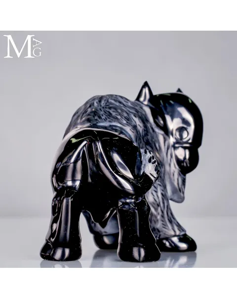 Scultura di Bisonte in Ossidiana del Messico.